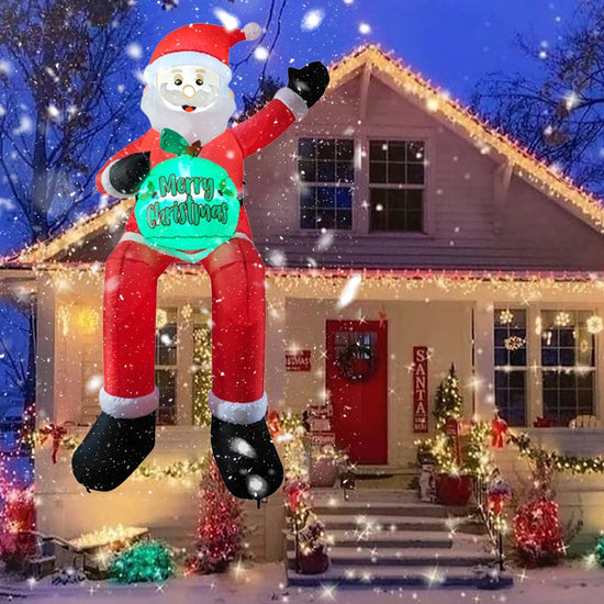 2025 Christmas inflatables Santa 240cm Glowing Santa Claus with LED Outdoor Home Cafe Decoration Party Garden Xmas Decor