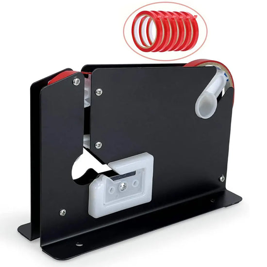 1-pack black metal tape cutter - comes with 6 rolls of tape, suitable for quick sealing of fruit and vegetable packaging.