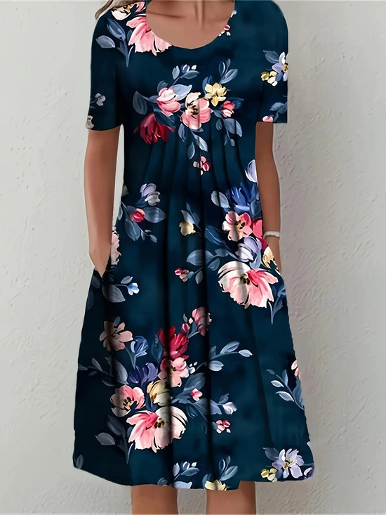 Fashion Elegant Women Dress Loose Casual Dress Women Printed Dress New Temperament