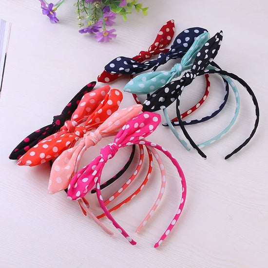 Fashion Children Plastic Headband Cute Big Bows Flower Spot Hairband Girls Lovely Hair Band Headwear Kids Gifts Hair Accessories
